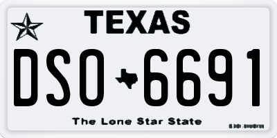 TX license plate DSO6691