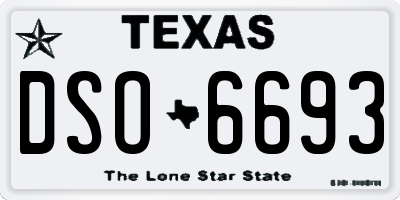 TX license plate DSO6693