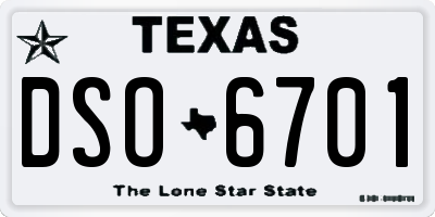 TX license plate DSO6701