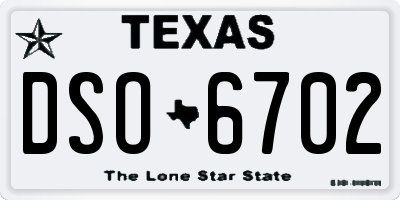 TX license plate DSO6702