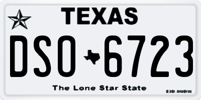 TX license plate DSO6723