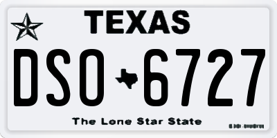 TX license plate DSO6727