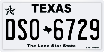 TX license plate DSO6729