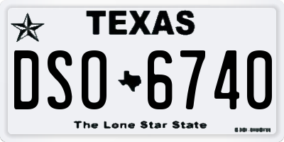 TX license plate DSO6740