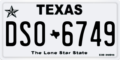 TX license plate DSO6749