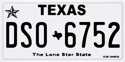 TX license plate DSO6752