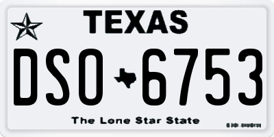 TX license plate DSO6753