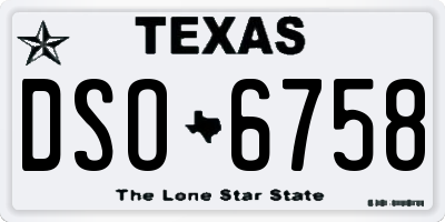 TX license plate DSO6758