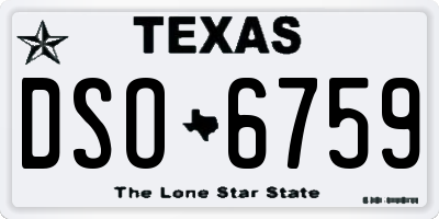 TX license plate DSO6759