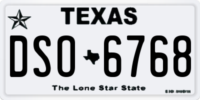TX license plate DSO6768