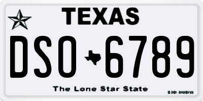 TX license plate DSO6789
