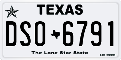 TX license plate DSO6791