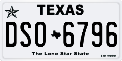 TX license plate DSO6796