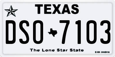 TX license plate DSO7103