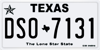 TX license plate DSO7131