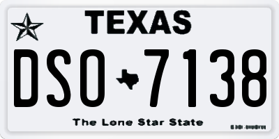 TX license plate DSO7138