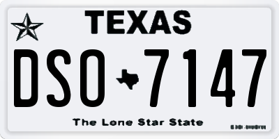 TX license plate DSO7147