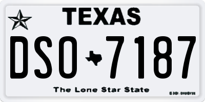 TX license plate DSO7187