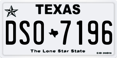 TX license plate DSO7196