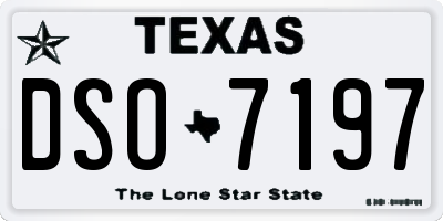 TX license plate DSO7197