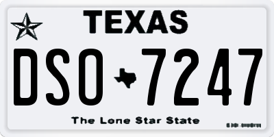 TX license plate DSO7247