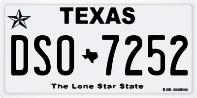 TX license plate DSO7252