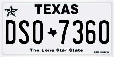 TX license plate DSO7360