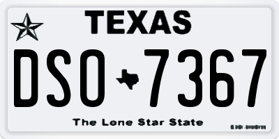 TX license plate DSO7367