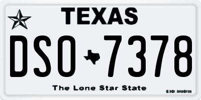 TX license plate DSO7378