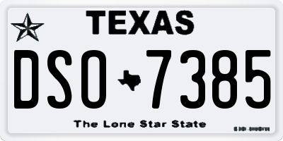 TX license plate DSO7385