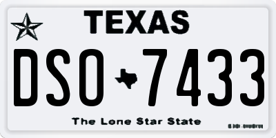 TX license plate DSO7433