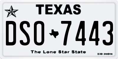 TX license plate DSO7443