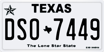 TX license plate DSO7449