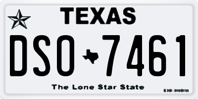 TX license plate DSO7461
