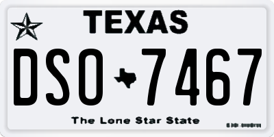 TX license plate DSO7467