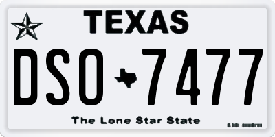 TX license plate DSO7477