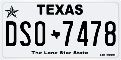 TX license plate DSO7478