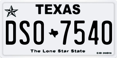 TX license plate DSO7540
