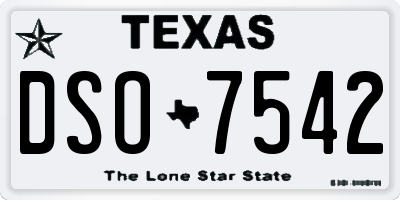 TX license plate DSO7542