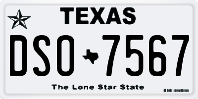 TX license plate DSO7567