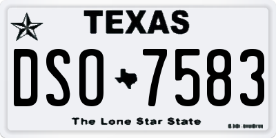 TX license plate DSO7583