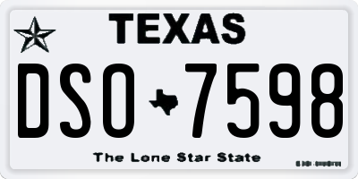 TX license plate DSO7598