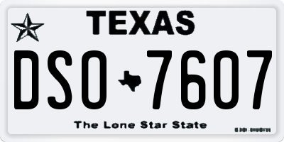 TX license plate DSO7607