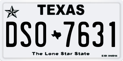 TX license plate DSO7631