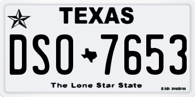 TX license plate DSO7653