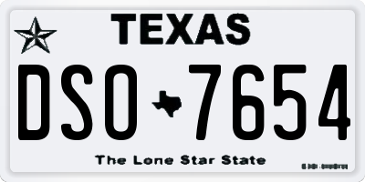 TX license plate DSO7654