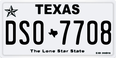 TX license plate DSO7708