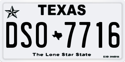 TX license plate DSO7716