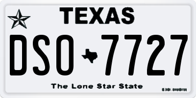 TX license plate DSO7727