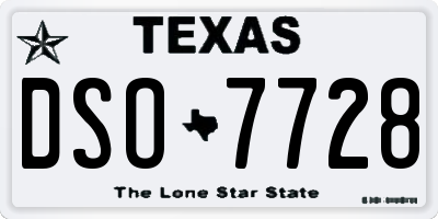 TX license plate DSO7728